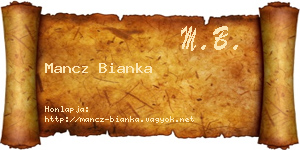 Mancz Bianka névjegykártya